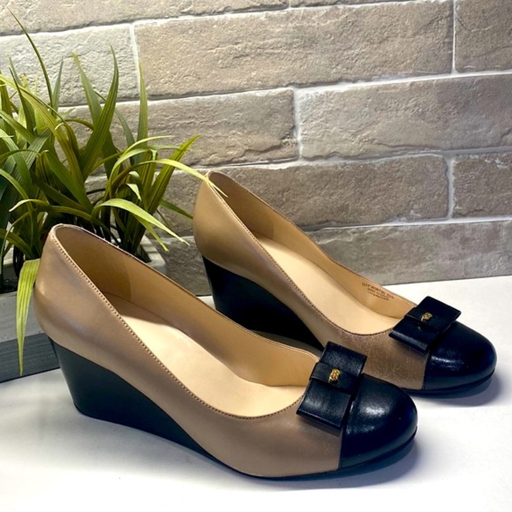 Cole Haan Tan and Black Wedge